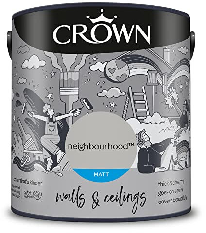 CROWN 2.5L Breatheasy MATT Emulsion Paint for Walls & Ceilings - NEIGHBOURHOOD