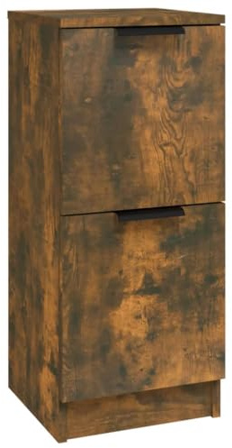 vidaXL Sideboard Schrank Anrichte Beistellschrank Kommode Mehrzweckschrank Standschrank Wohnzimmerschrank Räuchereiche 30x30x70cm Holzwerkstoff