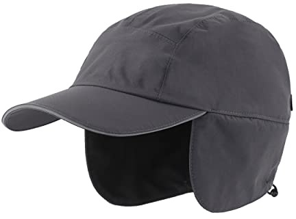 Magracy, Cappello da baseball da uomo, impermeabile, invernale, con visiera e paraorecchie, Grigio scuro, Taglia unica
