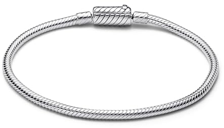 PANDORA Moments Schlangen-Gliederarmband mit Magnetverschluss aus Sterling Silber, Kompatibel Moments, Größe: 20 cm, 590122C00-20