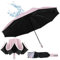 LPAMABA Regenschirm,Windproof Umbrella mit 10 Rippen, Sturmfest Faltbar Schirm Automatisch Auf Und Zu Taschenschirm Sicherheit Reflektierender Regenschirm Rosa 107cm Spannweite Reiseschirm für Damen