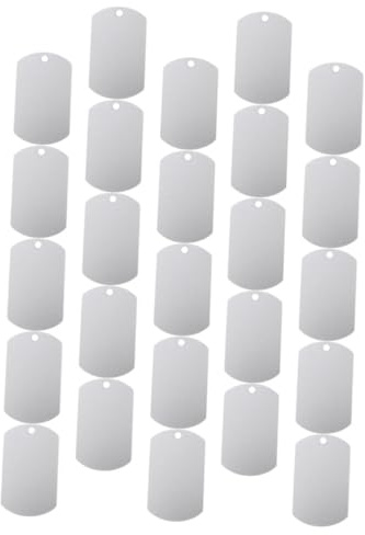 HANABASS 25 St Aluminium Husdjurs-id-taggar För Hundar Och Katter Säkra Och Robusta Anpassade Graverade Hundtaggar Husdjursnamn Silverfärg 38 * 25 Mm