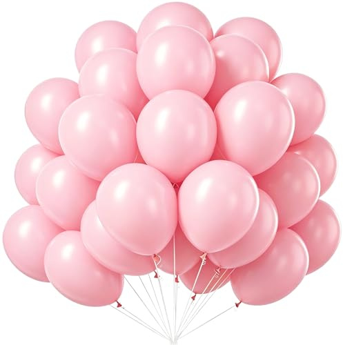 Rosa ballonger, 100 st 10 tum latexballonger helium, födelsedagsballonger, ballong för bröllop, rosa ballong för prinsessdekorationer födelsedag, dop, temafest, flickor, babyshower
