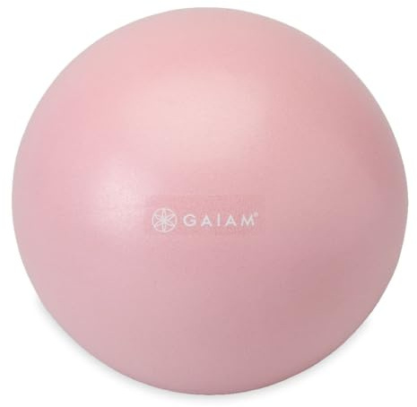 Gaiam Mini Ab Ball (Romance Rose), 8 Inch Inflatable Anti-Burst Exercise Ball for Core Strength, Pilates, Yoga, and Physical Therapy, Includes Inflation Straw, Plug & Downloadable Exercise Guide