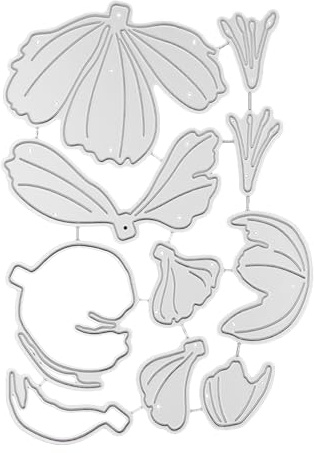 jojofuny Pochoirs de découpe en métal pour la création de cartes, pochoir à gaufrage pivoine, gabarit de scrapbooking en acier au carbone, moule pour cadre de fond, pour loisirs créatifs en