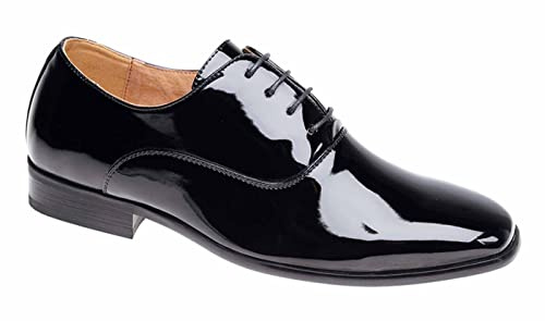 CABALLEROS NOCHE / UNIFORME / Oxford Zapatos charol negro - Negro Charol, 40 EU