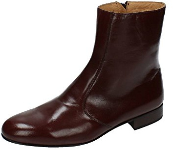 Moya 1550 Botines de cuero color jacinto para hombre, con cremallera y suela de piel, hechos en España HOMBRE BOTAS-BOTINES JACINTO 41