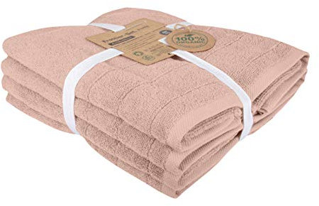 BLUE MOON Bio-Handtücher - Handtuchset aus 100% natürlicher Bio-Baumwolle - Zero Waste, nachhaltig & plastikfrei - Weich, schnelltrocknend & maschinenwaschbar - Brick, 50x90 4er-Pack