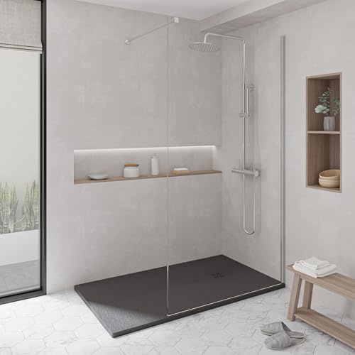 KOES - Plato de Ducha de Resina Modelo NILO – 80x170 – Negro RAL 9005