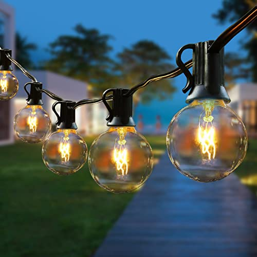 Bomkim Catena Luminosa Esterno, 9,5M Luci da Esterno con 25+4 G40 Lampadina Ghirlanda Luci IP45 Impermeabile Filo Lampadine Esterno Decorazione per Giardino, Matrimonio, Festa