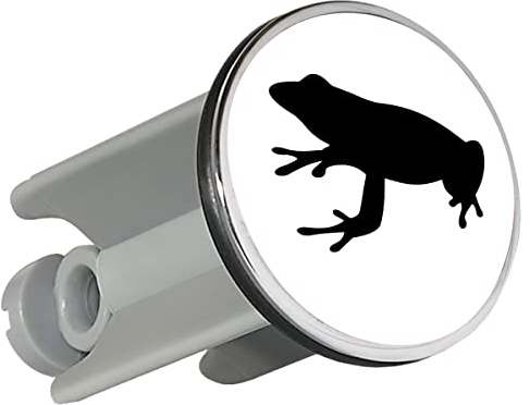 Huuraa Waschbeckenstöpsel Frosch Kröte Silhouette Geschenk Stopfen 4cm höhenverstellbar 6,5 bis 8,5cm Frosch Kröte Geschenkidee