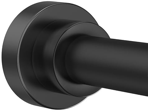 Shower Curtain Rod 31-80 in Adjustable Curtain Rod No Drilling Black Tension Shower Rod Stainless Steel for Bathroom Room Divider