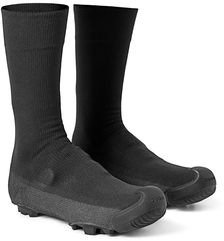 GripGrab Explorer Waterproof Gravel Cycling Shoe Covers MTB Overshoes | Windproof thermal mountain bike gaiters with soft knit insulation, zipperless cuffs and abrasion-resistant toe caps