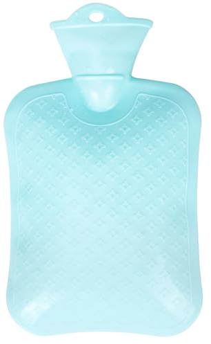 Wärmflasche Ohne Bezug 1L Wärmeflasche Sichere und Haltbare Bettflasche PVC Wärmflasche Waschbare Hot Water Bottle Beste Geschenk für Frauen, Männer und Kinder