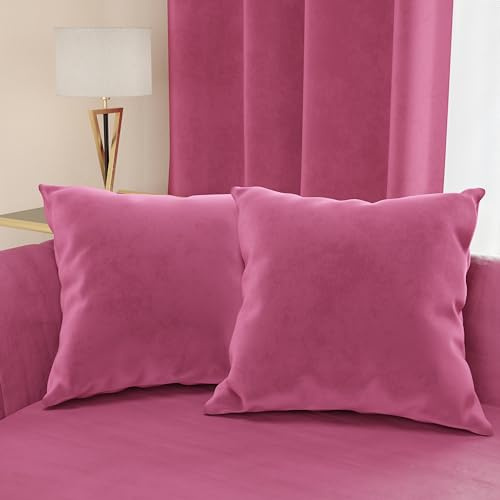 PETTI Artigiani Italiani - Cuscini Arredo in Velluto, Cuscino per Camera da Letto, Divano Salotto, Federa Cuscino, Fucsia 2 Pezzi - 60x60 cm