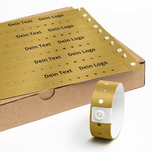 Bracelets du Vinyle avec Une Personnalisée 100pce 19x255 mm or
