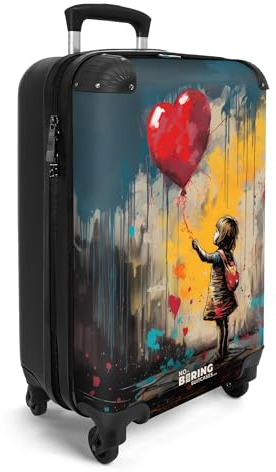 NoBoringSuitcases.com Handgepäck Koffer, Reisekoffer Mit Rollen, Hartschalenkoffer, Trolley, Suitcase, TSA Schloss, Graffiti-Druck - Groß Und Mittelgroß