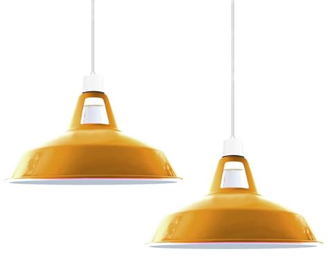 Retro Moderne Metall Lampenschirme Deckenleuchten Lampenschirme, Einfach zu Montierende Lampenschirme, für Vintage Industrielle Pendelleuchten Schlafzimmer, Küche, Badezimmer Antiker Schirm (Yellow