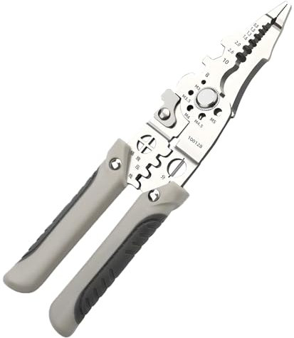 Qaestuan Pelacables Automático, 2-en-1 Multifunción Alicates Electricista, Pelacables Electricista, Pelado de Cables para Pelar y Cortar Cables de una Hebra, de Dos Hebras, Planos