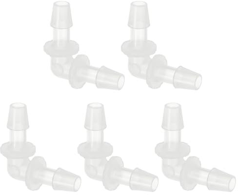 PATIKIL 1/4 Raccord en Plastique coudé à 90 degrés pour Tuyau, Lot de 5 Raccords en L à Barbe 2 Voies Connecteur de jonction égal pour Tuyau Mender Adaptateur d'union pour Aquarium