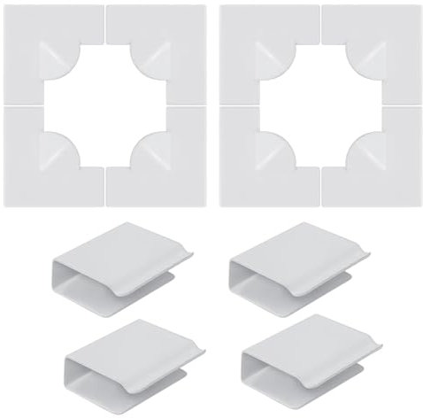 2 Sets Magnetic Window Screen Corners Accessories Kit – 8 Reinforced Corner Handles and 4 Windproof Heavy Duty Clips – Window Screen Repair Kit for Seamless Fixing & Mosquito Protection (White)