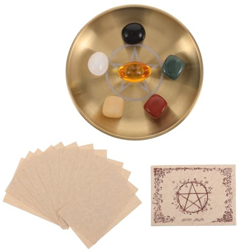 SHINEOFI Plateau Autel Métal pour Pierres Autel Plateau de Divination Décoratif pour Bougies