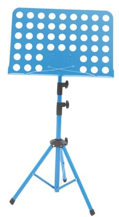 Pegciuho Atril para Partituras Soporte Portátil Telescópico para Libros Base de Trípode Plegable Estructura Metálica Ligera Adecuado para Estudiantes Y Músico, Azul