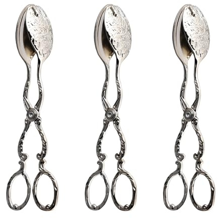 Pinze da portata, 3 pinze da insalata con manici a forbice, pinze per cucinare, cuocere, barbecue, ristoranti, cucina di casa