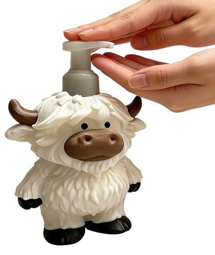 Dispenser di sapone a forma di mucca, ricaricabile, dispenser manuale a pompa con design carino, bottiglia di sapone da cucina con uso pratico, accessorio per la casa, porta saponi per doccia