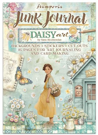 Stamperia - Junk Journal Stickers, Cut-Outs, and Backgrounds for Scrapbooks, Albums, Card Making, Bullet Journalling and More, Perfect for Hobbies, Crafts, and Gifting (Daisy Art)