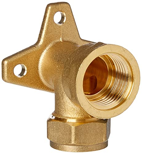 Merriway BH02299 Compression Fitting Wall Plate Elbow, 15 mm - Brass