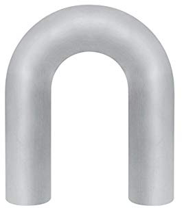 HPS AT180-312-CLR-5 6061 T6 Aluminum Elbow Pipe Tubing, 16 Gauge, 180 Degree U Bend, 3-1/8 OD, 0.065 Wall Thickness, 5 Center Line Radius