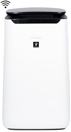 SHARP Smart Air Purifier for XL Rooms – Covers up to 2,430 sqft in one hour, Compatible w/Alexa, True HEPA Filter Air Purifier for Living Room, Dust, Smoke, Pollen - FXJ80UW