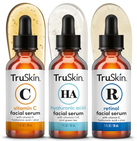 TruSkin Age Defying 3-Pack Bundle with Vitamin C Serum, Retinol Serum and Hyaluronic Acid