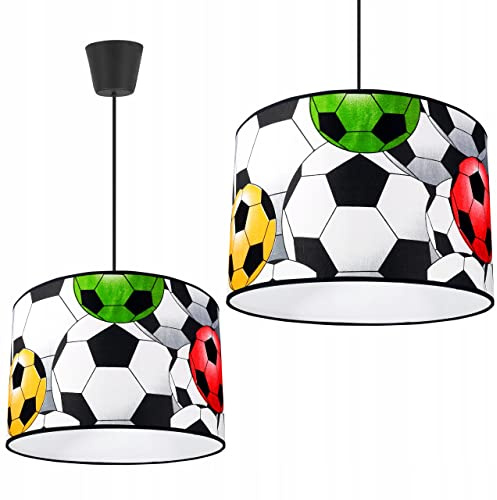 Light-Home Kinderzimmer Hängelampe - Deckenlampe aus Metall mit Stoff-Lampenschirm - E27 Fassung