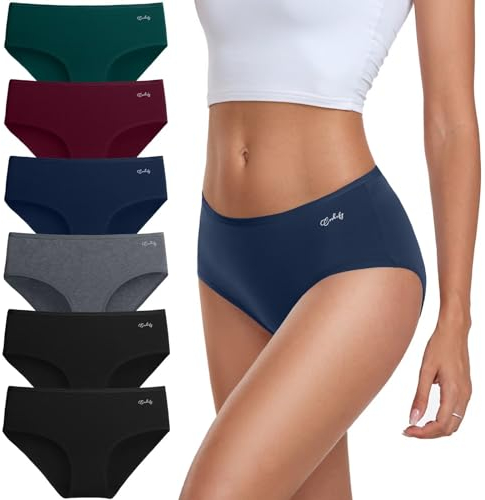 coskefy Unterhosen Damen Baumwolle, 6er Pack Slips Damen Baumwolle Mehrpack, Bequeme Frauen Unterwäsche, Atmungsaktiv Panties Weich