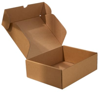 On Top Packaging - Medium Parcel Boxes - Pack Of 10 (27.8cm x 18cm x 9.25cm) Premium 150K - E Flute Cardboard - UK Made - Durable, Lightweight & Ideal For E-Commerce, Mailing Or Gift Packaging.