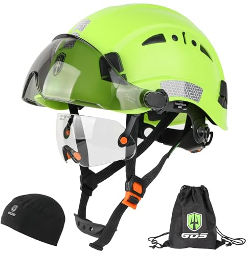 GREEN DEVIL Safety Hard Hat with Tinted & Clear Visor Vented Construction Helmet Cascos de Construccion ABS Work hardhats for Men