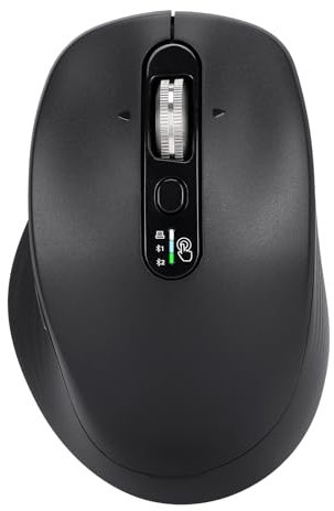 INFINMIND Ratón inalámbrico, Multi-Dispositivo Bluetooth, Receptor USB 2.4G y Doble Bluetooth, Rueda de Desplazamiento 4 direcciones silencioso para computadora, portátil, PC, MacBook, iPad(Negro)