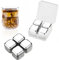 4 PCS Stainless Steel Whisky Stones, Reusable Metal Ice Cubes, Whiskey Chilling Stones, 304 Metal Chilling Rocks with Quick Freeze Gel, Quick-Freezing Cooling Ice Stones for Drinks with Storage Box