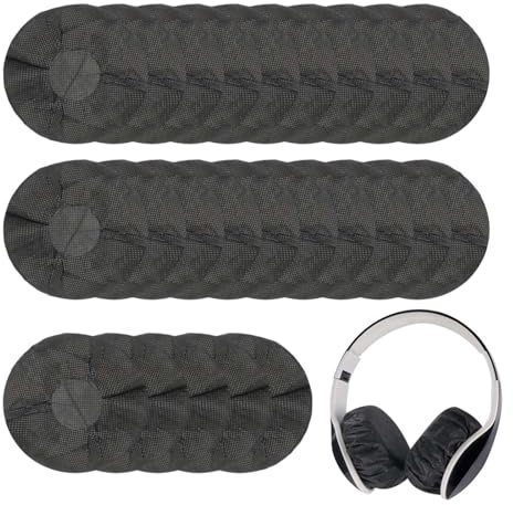 200 piezas de fundas elásticas para auriculares, auriculares desechables, fundas desechables para auriculares, fundas desechables para auriculares, para auriculares en su mayoría (negro)
