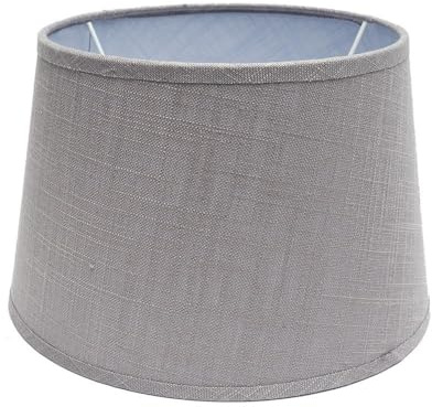 Pantalla de lámpara E27, 40x30x25 cm, diseño cónico abierto, color gris, ideal para decorar y difundir luz en interiores.