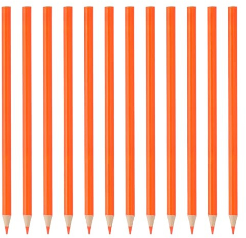 PATIKIL Juego De Lápices De Color Naranja, 12 Piezas Lápices De Aceite De Color Lápiz De Dibujo Y Colorear De Madera Para Artistas Y Pintura Artística
