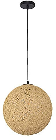 Nordic Creative Bambus, Rattan und Hanfkugel Anhänger Light E26/E27 Buntes Hanglampen Restaurant Kronleuchter Kücheninsel Decken Kugel sphärische Rattan Nest Lampenschein Schlafzimmer Tropfen
