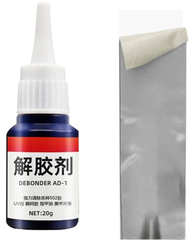 Dissolvant de colle – Puissant gel dissolvant adhésif 20 g, super nettoyant pour ongles | Utilisation multifonctionnelle pour les ongles, verre métallique, facile à appliquer, outil ménager