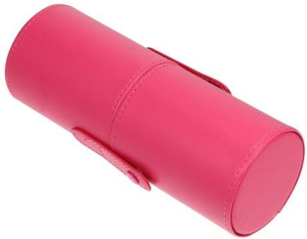 TOYANDONA Seau de Rangement pour Pinceaux de Maquillage Portable Couvercle, Petit Modèle Rose Fuchsia, Contenant Cosmétique Anti-poussière, Organisateur Pratique pour Salle de Bain et