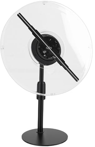 Jectse 3D-hologramfläkt, 9,1 Tums 234 LED Light Beads Videoreklamprojektor, 2300 RPM, med 16 GB-kort, 160° Holografiskt för Företag, Butiker, Bar (EU)