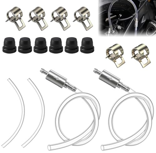 2 Sets Brake Bleeding Kit,Universal One-Way Brake Bleeder Hose Kit | Car Brakes Bleeder Clutch Bleeding Hose One Way Valve Tube Bleeding Tool Kits,Clutch Tube Tool Kits for Motorbike Motorcycle