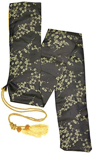 DerShogun Borsa a Tracolla Nero Scuro con Motivo Ricamato