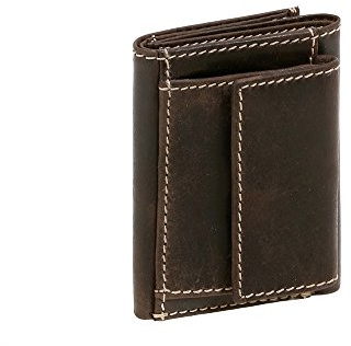 LEAS Mini Geldbörse kleines Portemonaie mit Geschenkbox Echt-Büffel-Leder, braun Vintage-Collection